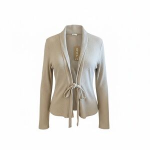 OGL Ribbed Beige Cardigan
